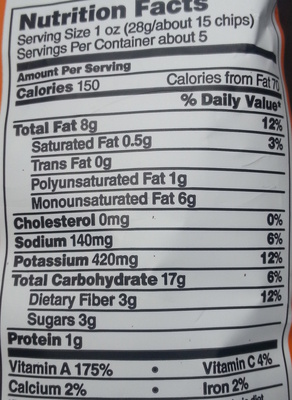 Fd shd tst gd ktl cked sweet pot chips original - Nutrition facts - en