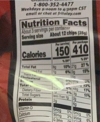Doritos Flamin hot nacho - Nutrition facts - en