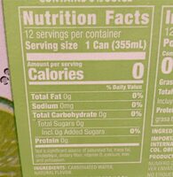 unsweetened sparkling water lime - Nutrition facts - en