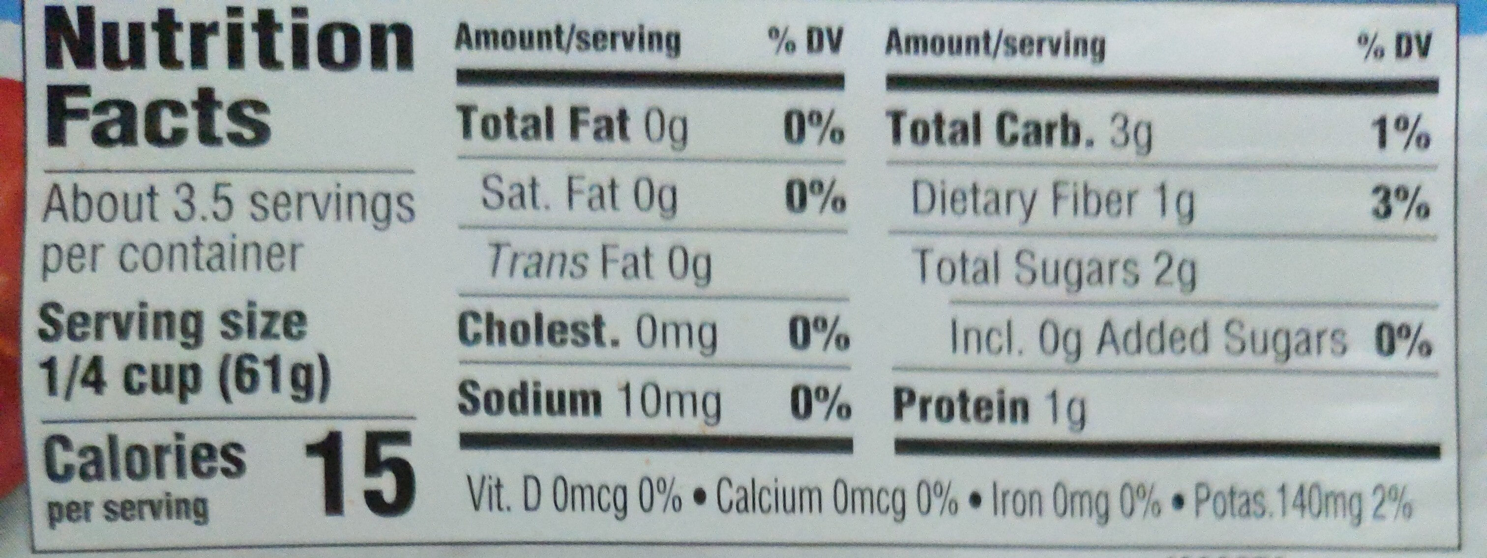 No Salt Added Tomato Sauce - Nutrition facts - en