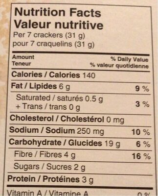Grainsfirst crackers - Nutrition facts - en