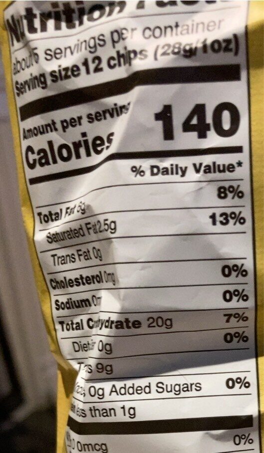 Sweet Plantain Chips - Nutrition facts - en
