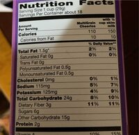 Mulit grain cheerios - Nutrition facts - en