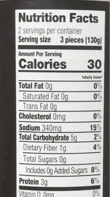 Hearts Of Palm Whole - Nutrition facts - en