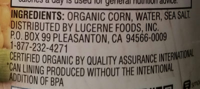 Organic Whole Kernel Corn - Ingredients - en