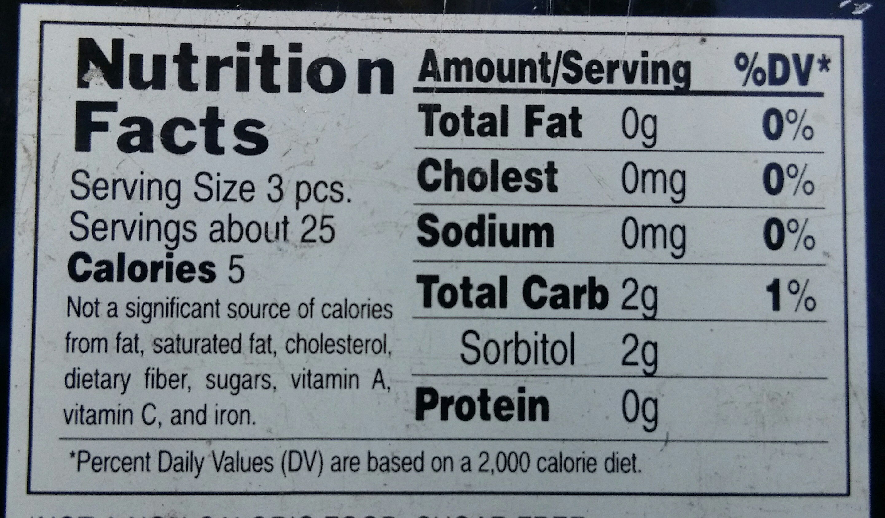 Penguin Caffeinated Mints - Nutrition facts - en