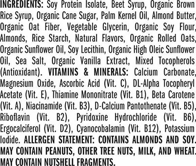 Protein bar, vanilla almond - Ingredients - en
