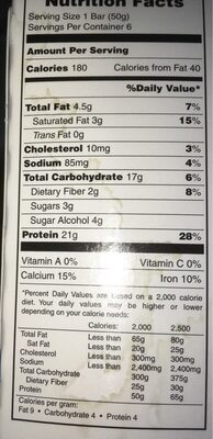 Chocolate deluxe bars - Nutrition facts - en