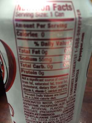 Diet Dr. Pepper - Nutrition facts
