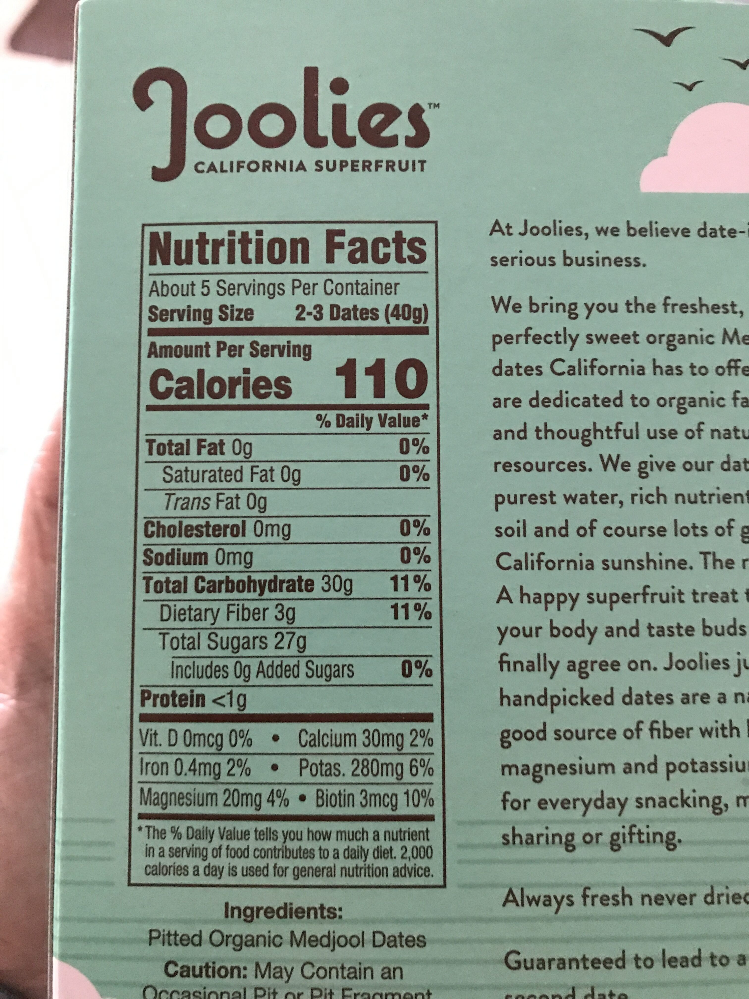 Joolies Organic Medjool Dates - Nutrition facts - en
