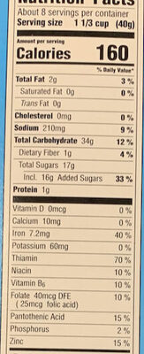 Oreo O's Cereal - Nutrition facts - en