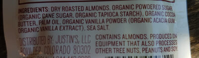 Justins vanilla almond butter squeeze packs glutenfree - Ingredients - en