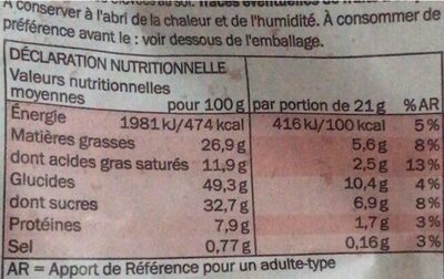Gauffre aux œufs - Nutrition facts - fr