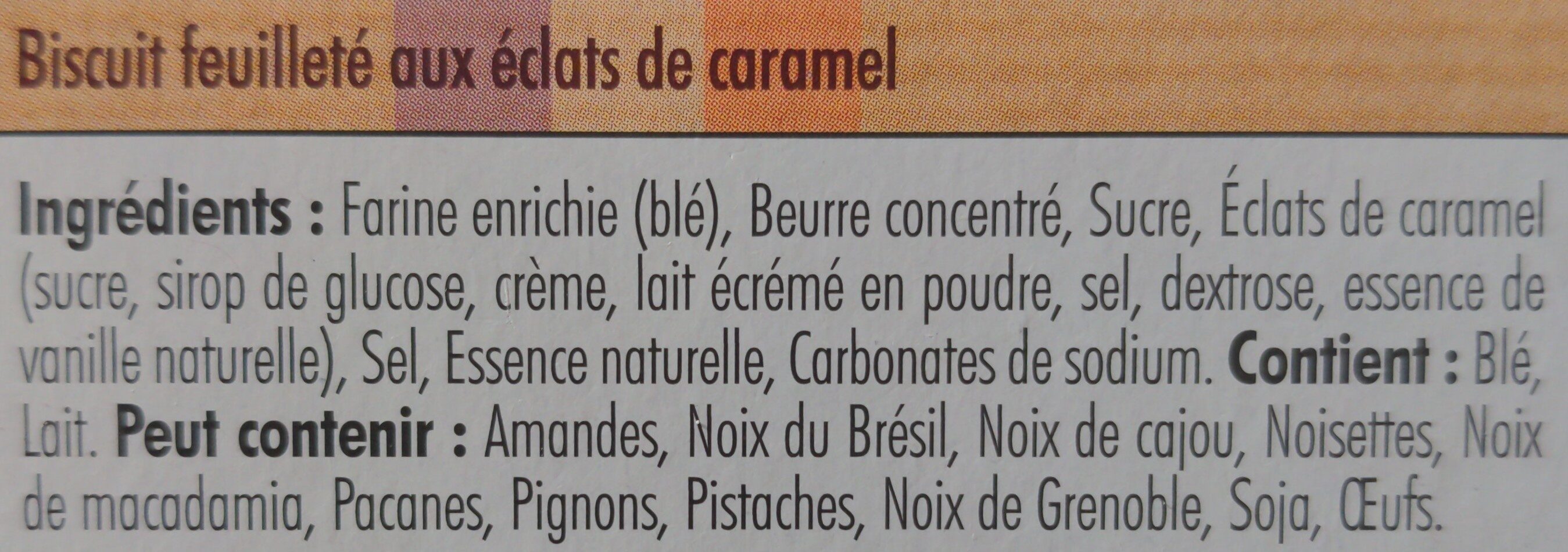 PALMIER CARAMEL - Ingredients - fr