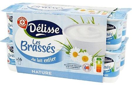 Yaourts brassés nature au lait entier 16 x 125 g - Product - fr