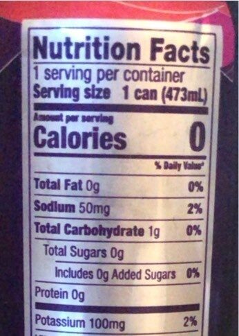 Ampli flavored energy drink - Nutrition facts - en