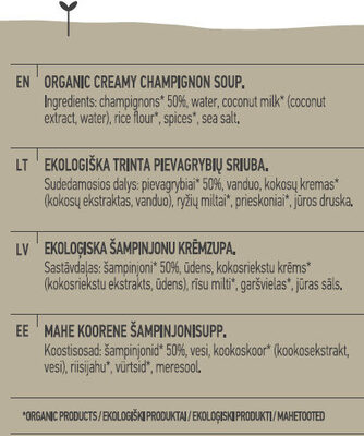Champignon Soup - Ingredients - en