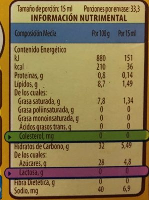 COFFEE MATE AVELLANA - Nutrition facts