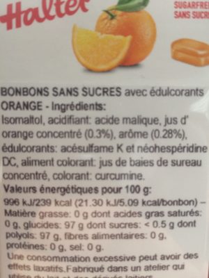 Orange bonbons - Ingredients - fr