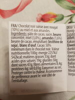 Dark Chocolate Large Bar - Ingredients - fr
