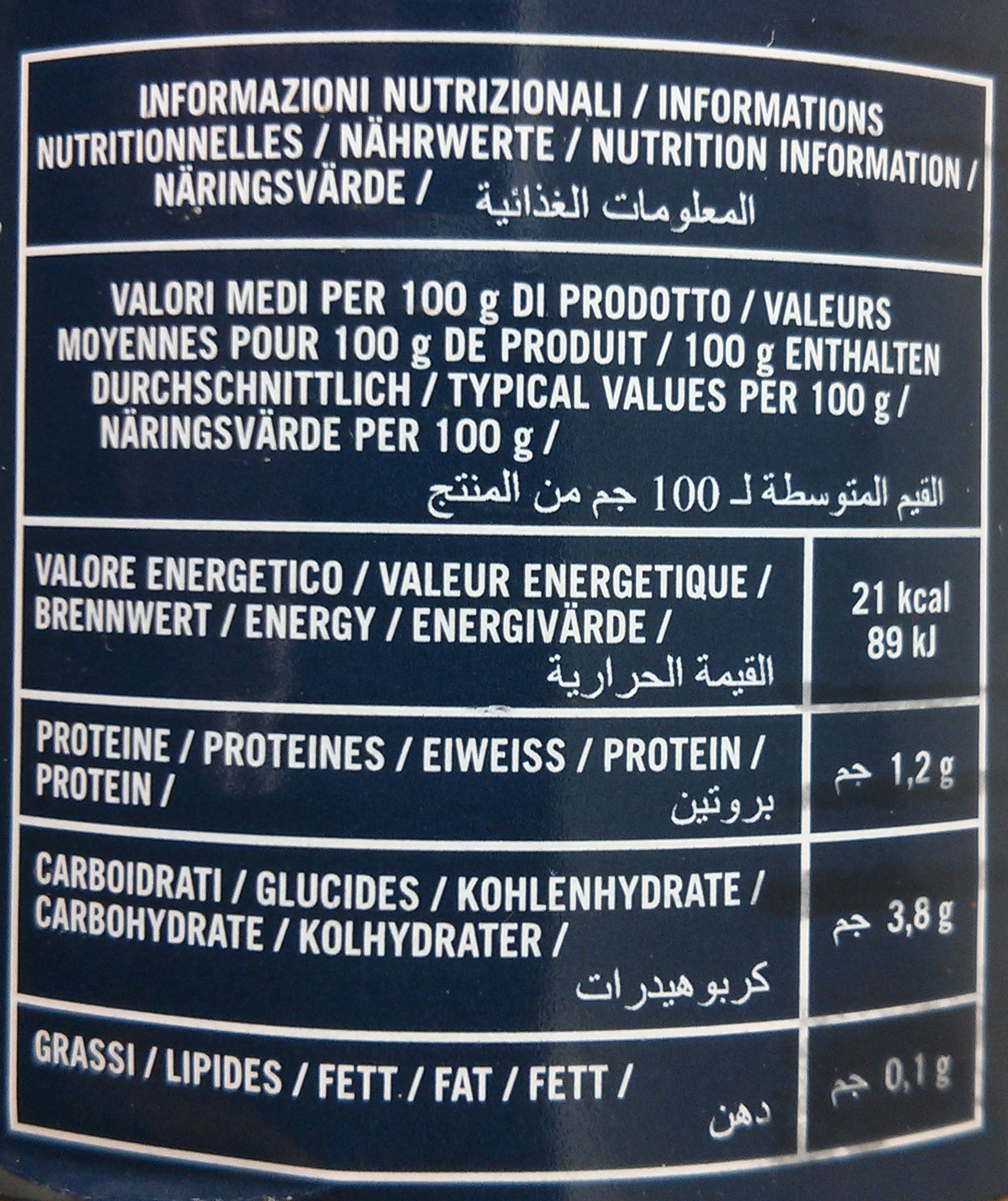 Polpa di Pomodoro - Nutrition facts