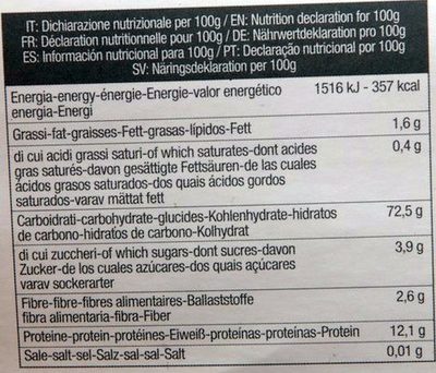 Loggia Dei Grani Gigli Tricolori - Nutrition facts