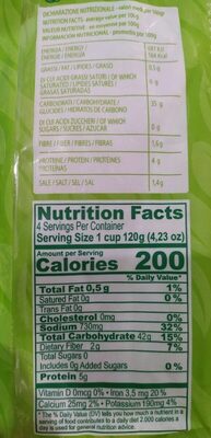 Gnocchi di patate - Nutrition facts - en